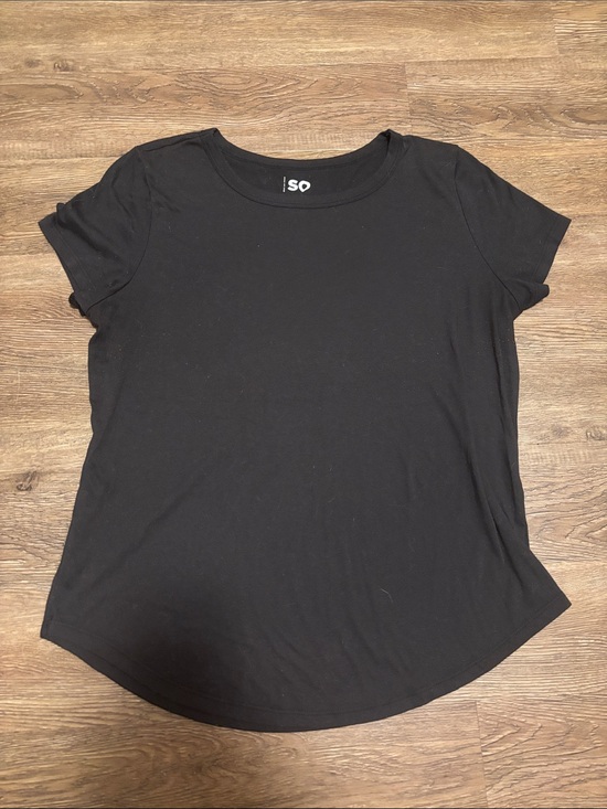 SO Tops - black so crewneck short sleeve